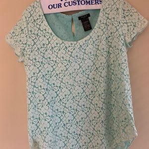 Powder Blue Lace Top